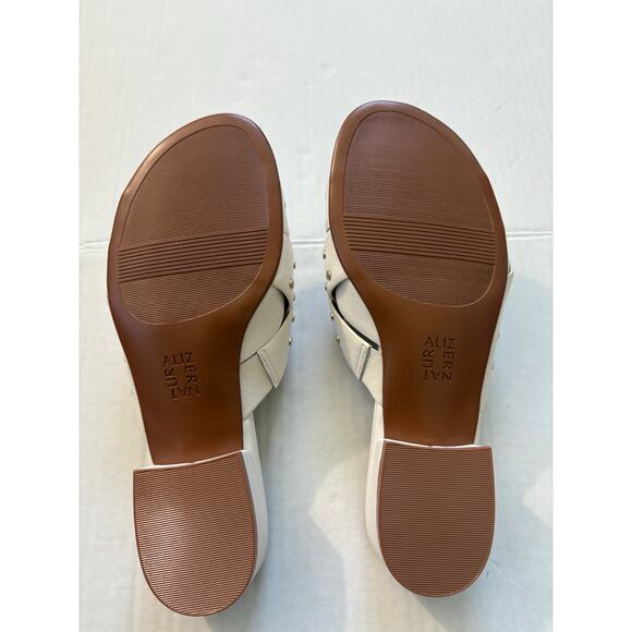 Naturalizer Women's Morena Sandal Warm White Size 7 Studded Block Heel Leather - Picture 8 of 10